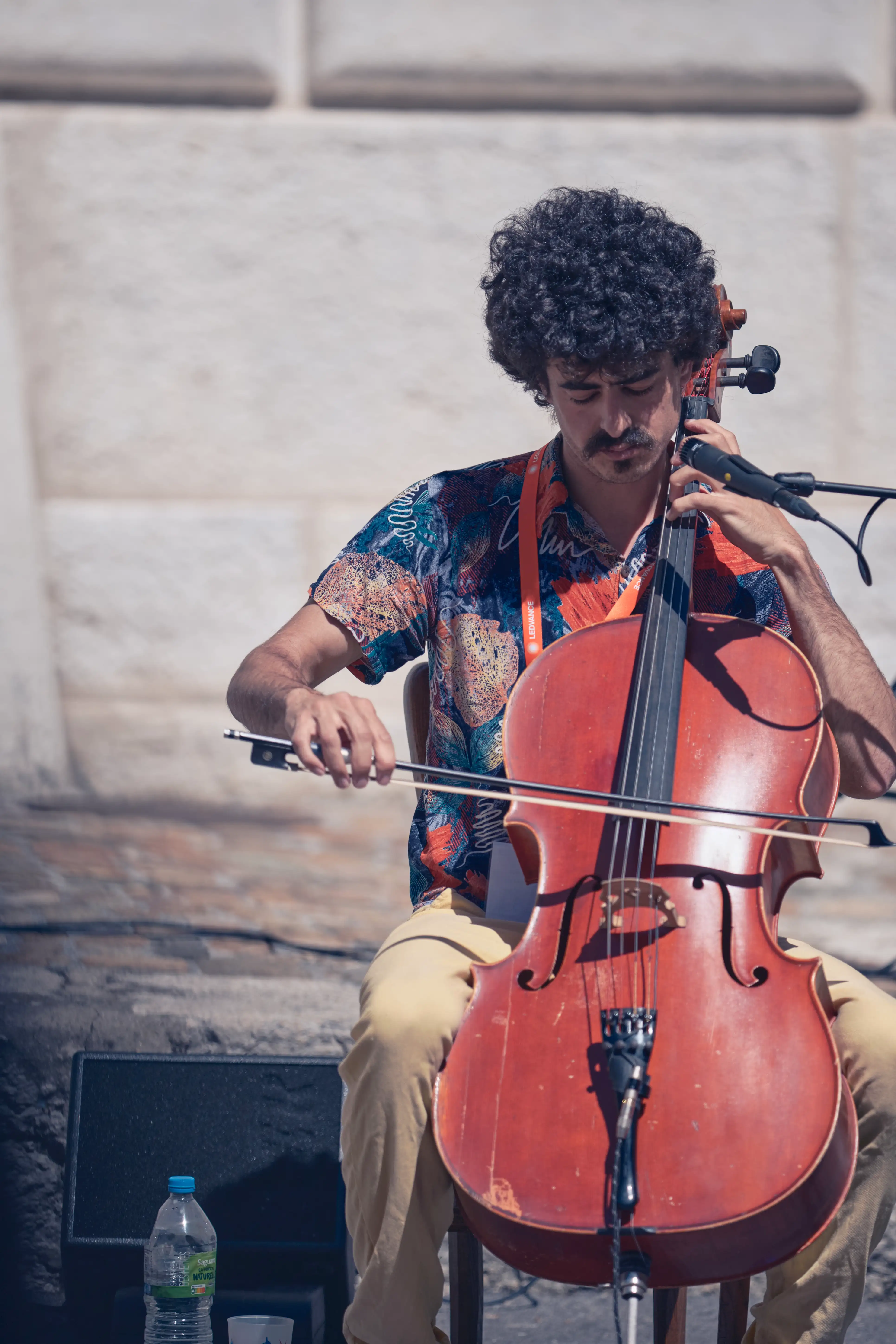 Gabriel performing outdoors